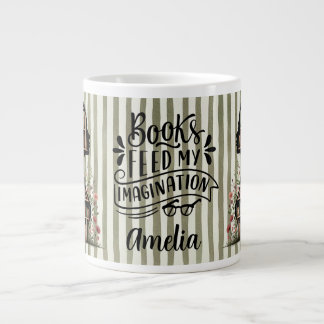 Grande Tasse Livres Personnalisés Nourrissent Mon Imagination