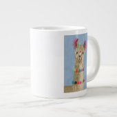 Grande Tasse Llama ornée - Beige (Devant droit)