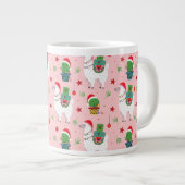 Grande Tasse Llamas et cactus Motif de Noël (Devant droit)