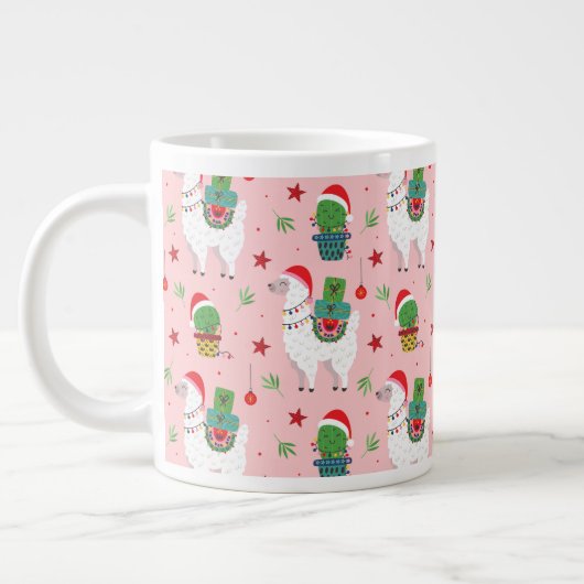 Grande Tasse Llamas et cactus Motif de Noël (Gauche)