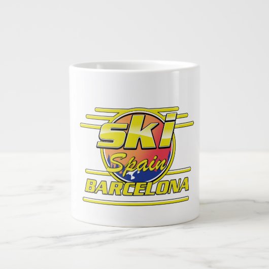 Grande Tasse logo Barcelone Espagne pour skier (Devant)