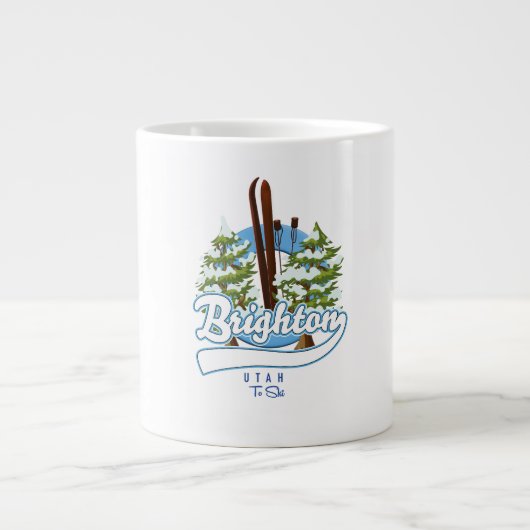 Grande Tasse Logo Brighton Utah pour skier (Devant)