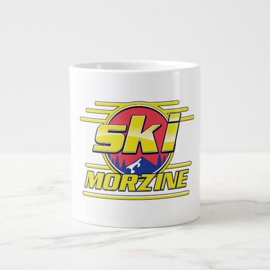 Grande Tasse Logo de Morzine France Ski 80s (Devant)