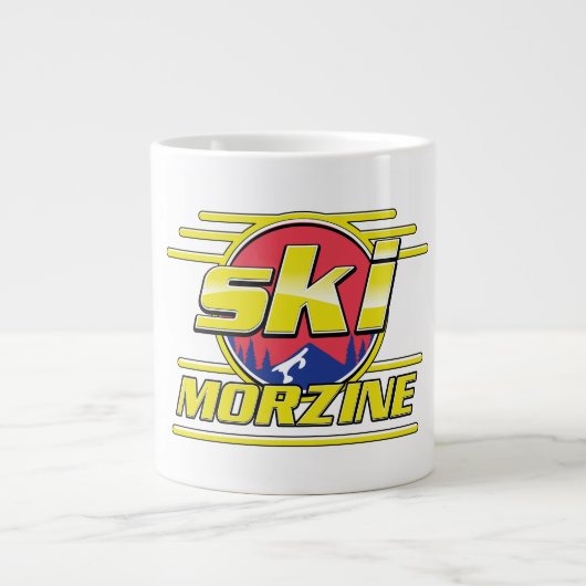 Grande Tasse Logo de Morzine France Ski 80s (Devant)