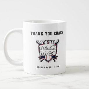 Grande Tasse Logo de photo d'équipe de baseball Merci Coach