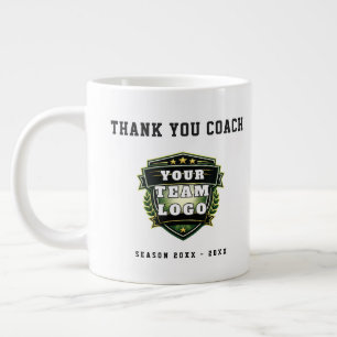 Grande Tasse Logo de photo d'équipe de football Merci Coach