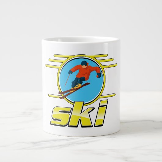 Grande Tasse Logo de ski rétro 90 (Devant)
