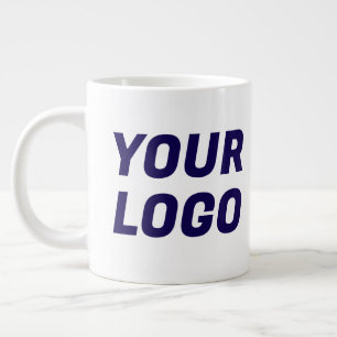 Grande Tasse Logo de société Navy & White CUSTOM Jumbo