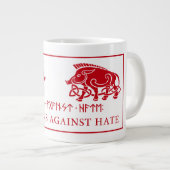 Grande Tasse Logo du double-wagon Heathens Against Hate (Devant droit)