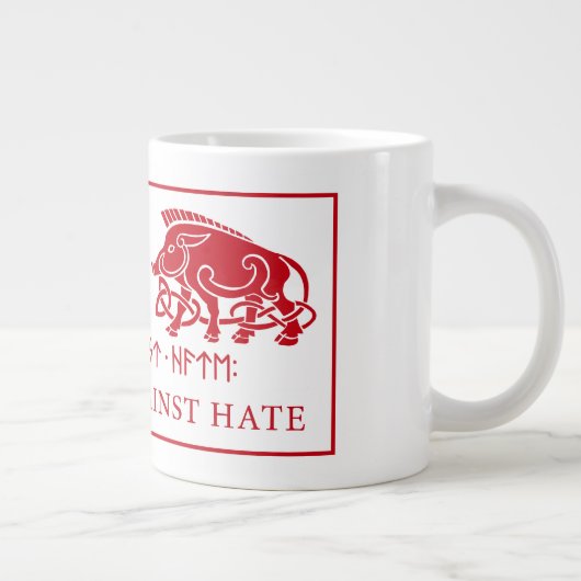 Grande Tasse Logo du double-wagon Heathens Against Hate (Droite)