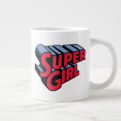 Grande Tasse Logo du nom empilé de la superfille rouge et bleue (Droite)