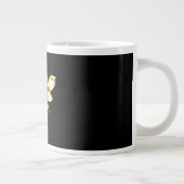 Grande Tasse Logo Faux Gold Foil Bee Polygonal sur Noir (Droite)