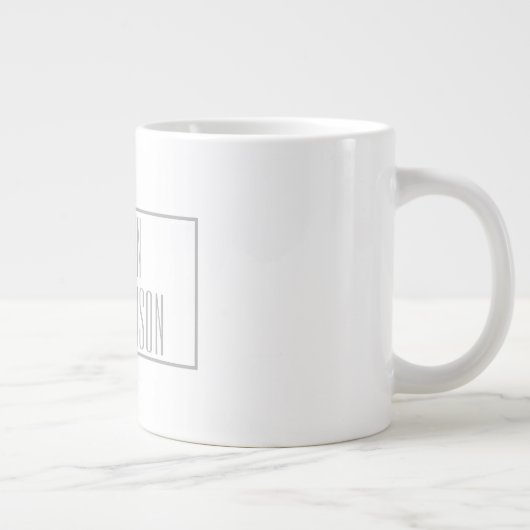 Grande Tasse Logo Moderne Grey Initiales & Nom (Droite)