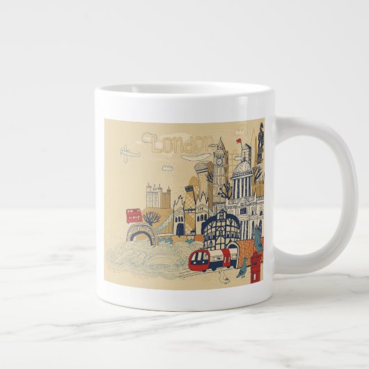 Grande Tasse London Doodle Scene (Droite)