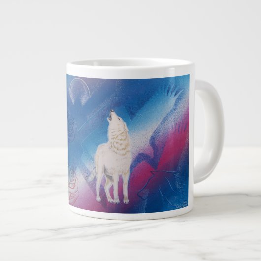 Grande Tasse loup blanc (Devant droit)