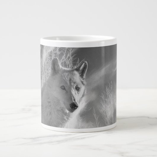 GRANDE TASSE LOUP BLANC FORÊT BLANCHE (Devant)