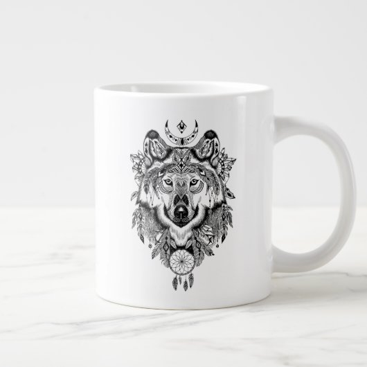 Grande Tasse Loup de tribu indienne (Droite)