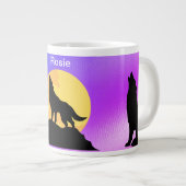 Grande Tasse Loups hurlant sur la lune (Devant droit)