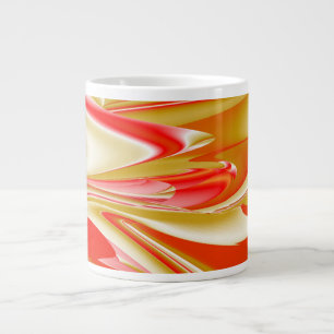 Grande Tasse Love and Gold Abstrait 3D Rainbowart