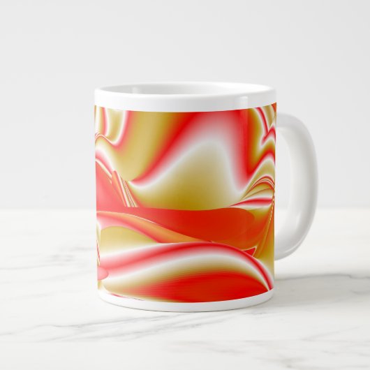 Grande Tasse Love and Gold Abstrait 3D Rainbowart (Devant droit)
