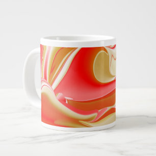 Grande Tasse Love and Gold Abstrait 3D Rainbowart