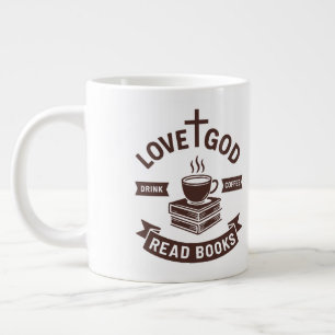 Grande Tasse Love God Drink Cafee Lire les livres Christian Vin