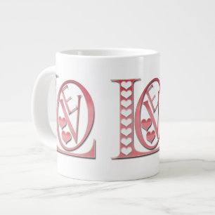 Grande Tasse Love Letters With Hearts by Shirley Taylor