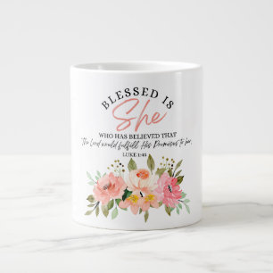 Grande Tasse Luc 1:45 Béni est Elle Écriture Florale