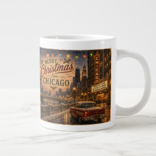 Grande Tasse Lumières de Noël de la Route 66 de Chicago Vintage