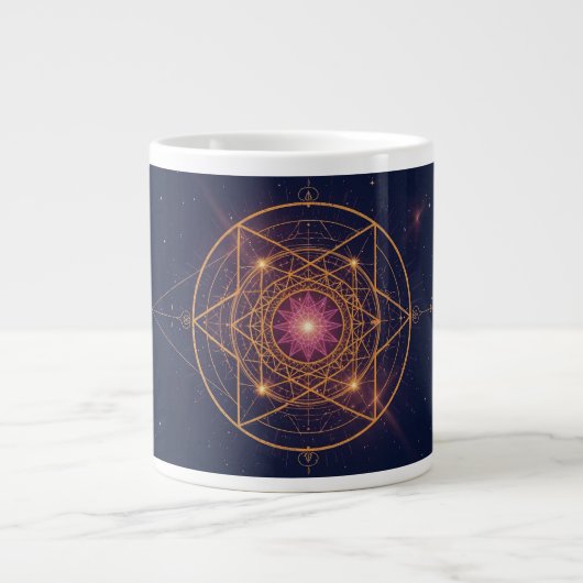 Grande Tasse Luminous Mandala of Golden Harmony (Devant)
