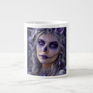 Grande Tasse Lune d'Améthyste Calavera – Jour Pourpre de la Fêt