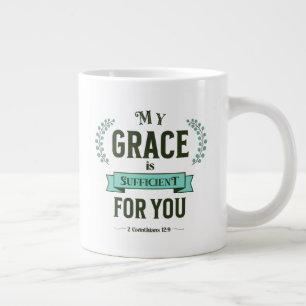 Grande Tasse Ma grâce est suffisante Écriture sarcelle