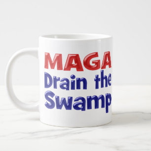 Grande Tasse MAGA Drainer le marais avec le texte rouge bleu