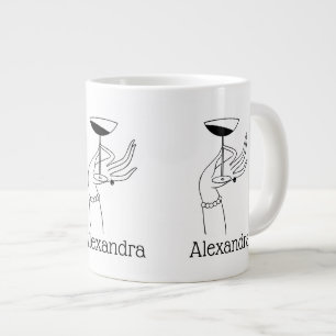 Grande Tasse Main de femme Art déco tenant une coupe de champag