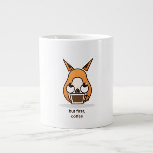 Grande Tasse Mais d'abord, le café, renard mignon, humour pour