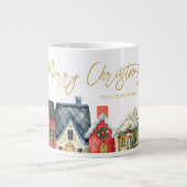 Grande Tasse Maisons de vacances avec nom Joyeux Noël (Devant)