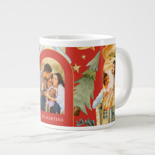 Grande Tasse Maisons de vacances Trois photos Noël Rouge