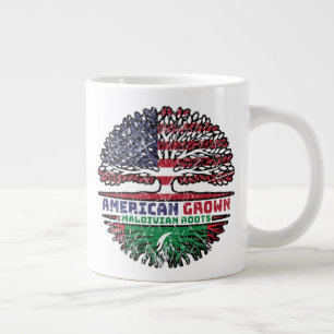 Grande Tasse Maldives Maldivian American USA Tree Roots Flag