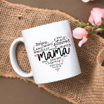 Grande Tasse Mama Cadeau Maman Script Coeurs inspirants<br><div class="desc">Un cadeau spécial de maman pour la Fête des Mères avec des mots écrits par écrit et des coeurs roses amoureux fait le parfait souvenir pour maman.</div>