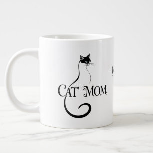 Grande Tasse Maman de chat, Typographie minimaliste élégante de