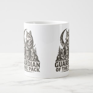 Grande Tasse Maman Loup et Loulous Forêt Lune Nature Graphique