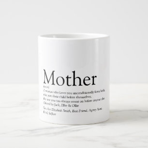 Grande Tasse Maman Mère Définition Citation Amusante Noir Et Bl