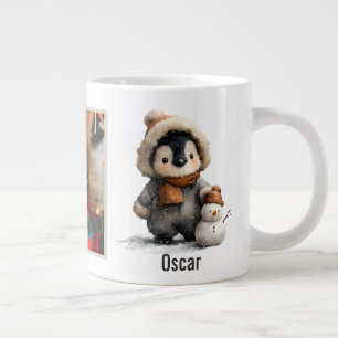 Grande Tasse Manchot d'hiver avec motif de bonhomme de neige