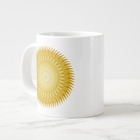 Grande Tasse Mandala du Soleil en Jaune (Devant gauche)