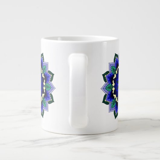 Grande Tasse Mandala Motif 02 en bleu foncé (Dos)