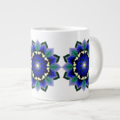 Grande Tasse Mandala Motif 02 en bleu foncé (Devant droit)