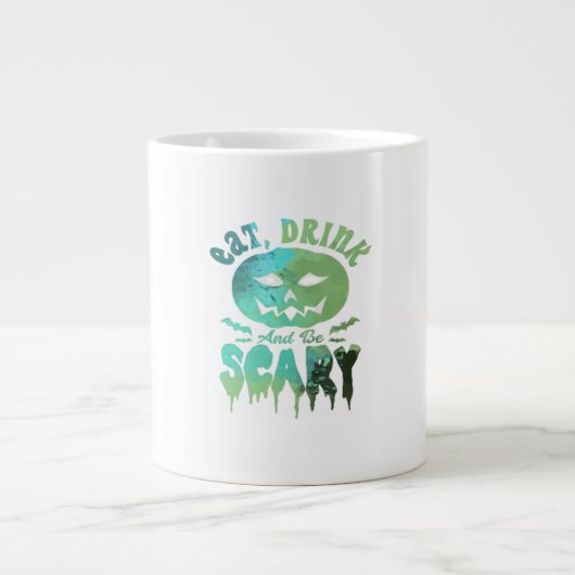 Grande Tasse Mangez Boire Et Soyez Effrayant Halloween Lumière (Devant)