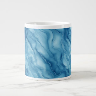 Grande Tasse Marbre bleu élégant avec un design fluide ondulato