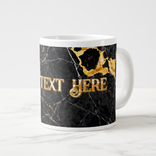 Grande Tasse Marbre de luxe Noir Or Nero Portoro Design