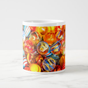 Grande Tasse Marbres en verre vintage vieille école coloré